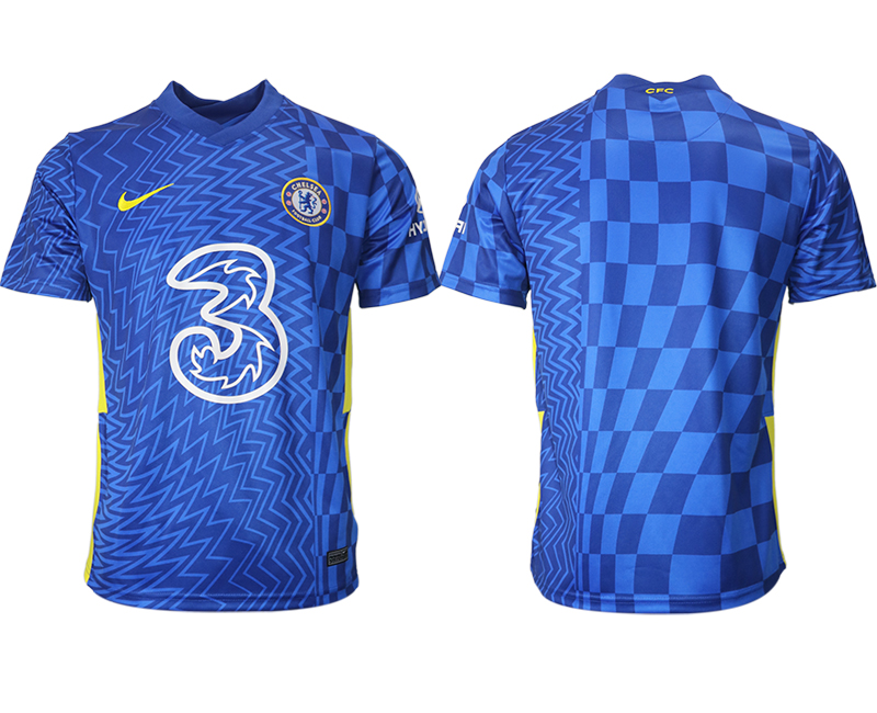 Men 2021-2022 Club Chelsea FC home aaa version blue blank Soccer Jersey->chelsea jersey->Soccer Club Jersey